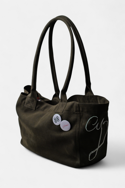ギャラリービューに画像 (1) を読み込む. PONY SUEDE BAG (KHAKI)